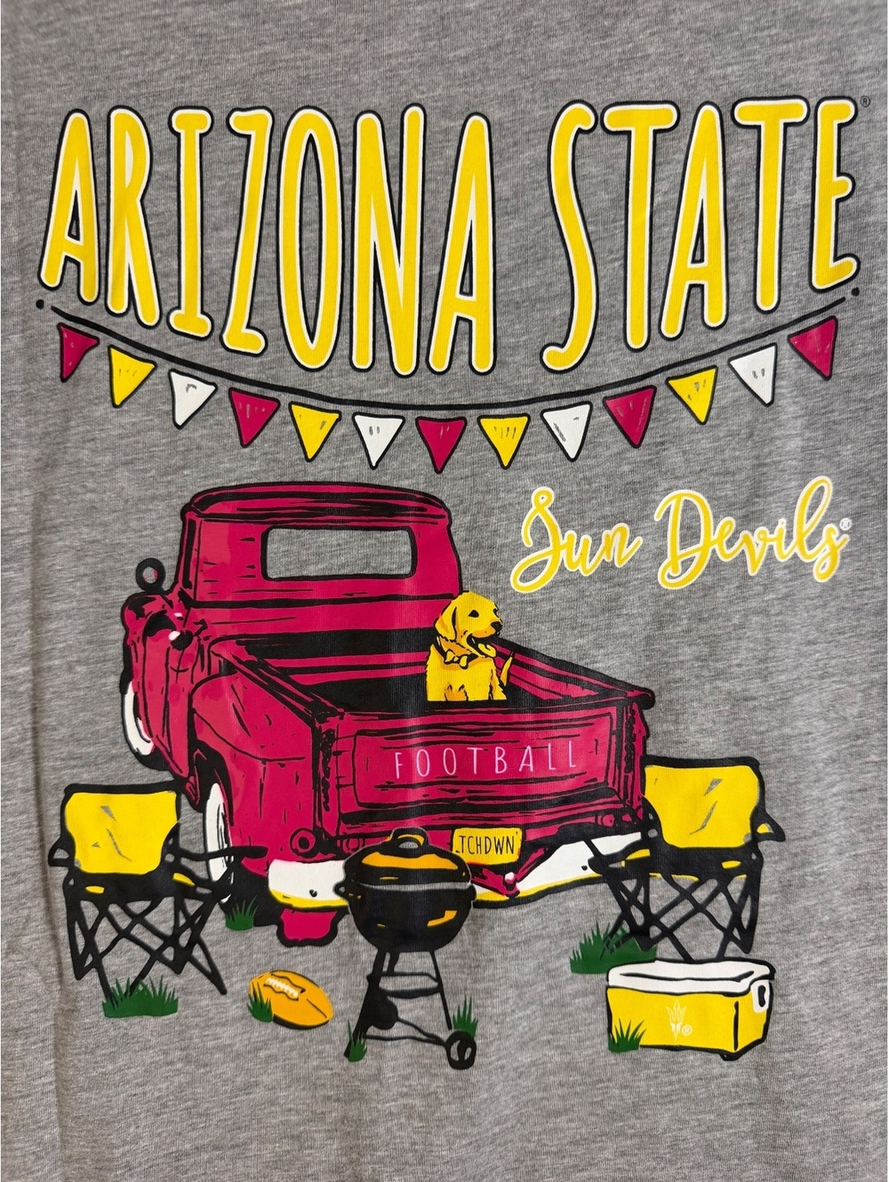 Captivating Arizona State Sun Devils Grey Graphic T-Shirt Medium